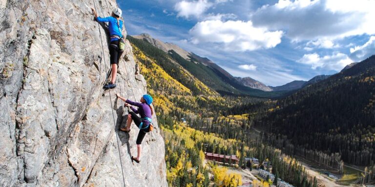 Rock Climbing in Taos Ski Valley. Photo courtesy of Mountain Skills Rock Climbing Adventures. 768x384