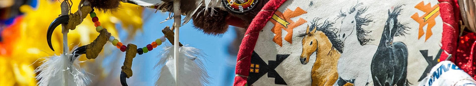 Close up of traditional clothing at the Pow Wow