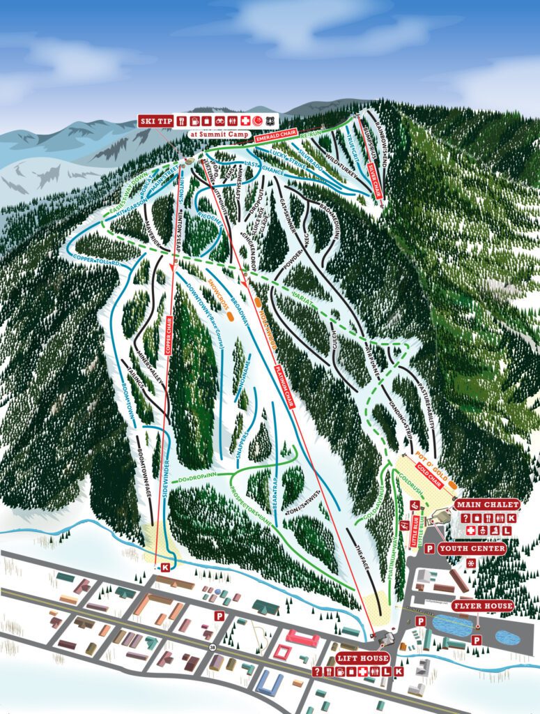 Red River Ski Area Front side trail map