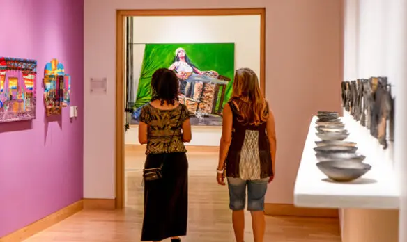 People enjoying art in the Harwood Museum
