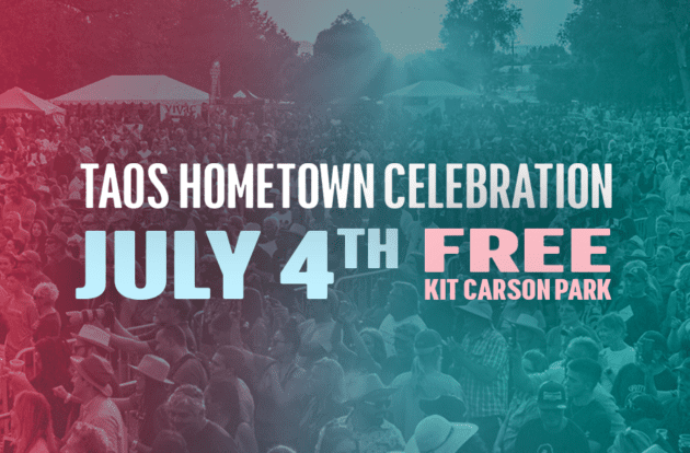 Taos Hometown 4th of July Celebration - A crown of people in Kit Carson Park
